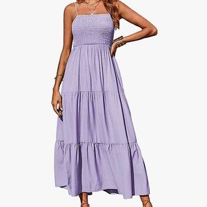 PRETTYGARDEN Light Purple Dress, Maxi, Ankle Length